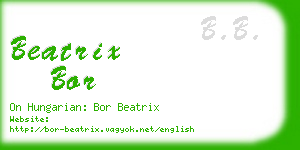 beatrix bor business card